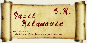 Vasil Milanović vizit kartica